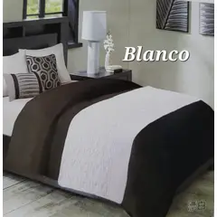 GENERICO - Piecera de Cama Polar con Tela Reversible - Blanco