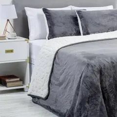 ZAHR - Cubrecama flannel sherpa king