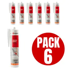 WURTH - Silicona Acética Basica Negra 280ml Pack 6 Unidades