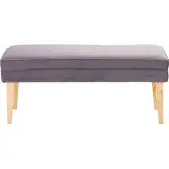 GENERICO - Banqueta Style Gris Felpa 100x40x40 cm Máxima Design