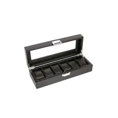 GENERICO - Caja Estuche Organizador de 6 Relojes Bordado Elegante