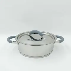 BOLTON - Olla de Acero Inoxidable 1.25 Litros con Tapa Revestida en Silicona