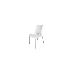 DVP - Silla Plástica Blanca con Patas Metálicas y Filtro UV