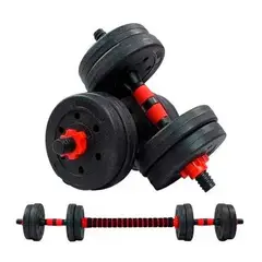 DETODOYMAS - Set De Mancuernas 15 Kg Barra Armable Ajustable