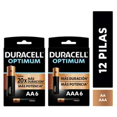 DURACELL - Pack Pila optimum 1Blíster AAx6 + 1Blíster AAAx6