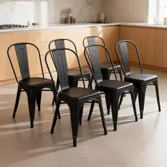 VENHOOUSE - Pack 6 Sillas De Comedor Tolix De metal