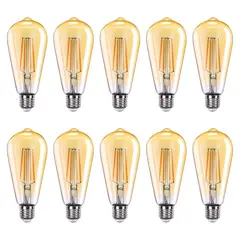 WANT - Pack 10 Ampolletas LED E-27 Filamento 8W ST64 SEC