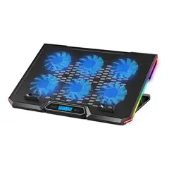 LINKON - Base Ventilador Enfriador Notebook 6 Fans Lcd Rgb Hasta 17