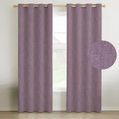 CASATUA - Cortina Blackout 100% 2 Paños Textura Lino - Rosa