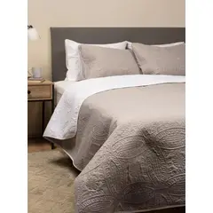 CASATUA - Cubrecama Quilt Reversible +funda Almohada 1,5 Plaza 180x260 - Blanco - 1,5 Plazas