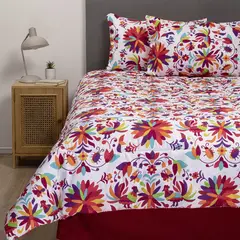 ARTHOME - COMBO 9 PLUMON MEXICO REVERSIBLE ROJO 1.5 PLAZAS