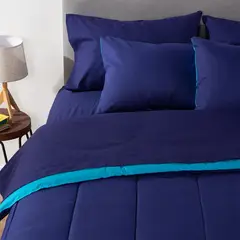 ARTHOME - PLUMON BICOLOR AZUL CELESTE 1.5 PLAZAS