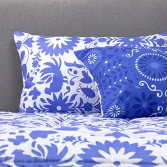 ARTHOME - PLUMON MEXICO REVERSIBLE ESTAMPADO AZUL 1.5 PLAZAS