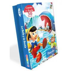 MUNDICROM - Libro Infantil Cuento Pinocho + Puzle 30 Piezas