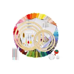ESHOPANGIE - Set De Agujas Mágica Bordado Kit De Hilos De Bordar Bambu