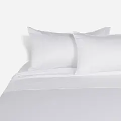ROSEN - Sábana 500 Hilos Algodón Bordada Blanca King