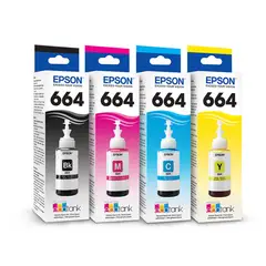 EPSON - 4 Tintas T664 Originales L120 L380 L200 L1300 Civa