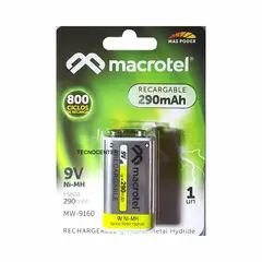 MACROTEL - Bateria Recargable 9v 290 Mah