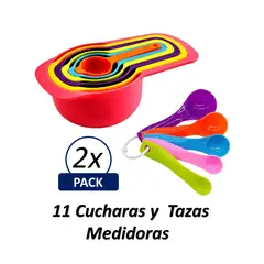 GENERICO - Pack Tazas Y Cucharas Medidoras 11 Piezas Repostería Cocina