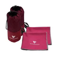 EXPRENEE - Set 3 Toalla Microfibra Natacion Viaje Trekking Pack 2 Fucsia