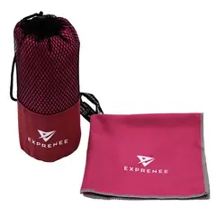 EXPRENEE - Set 3 Toallas Microfibra Trekking Natación Fucsia
