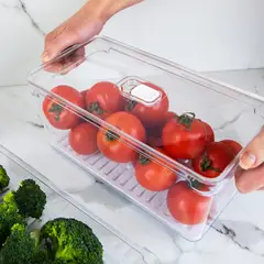 OU - Organizador de Refrigerador Clear Fresh 5 Lt 30 x 15 x13 Cm - Turquesa