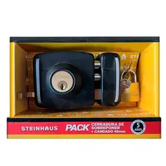 STEINHAUS - Cerradura De Sobreponer + Candado 40 Mm