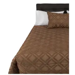 CITADELLE - Funda de plumón Orleans Café rombo flequillo, 2 Plazas