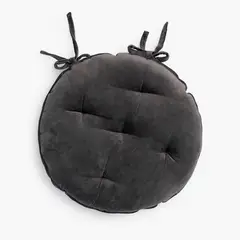 CALMA HOUSE - Cojin de Silla Redondo Velur Negro