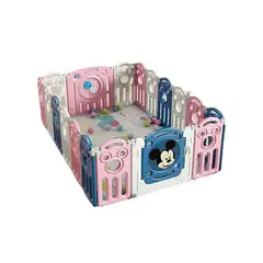 LUBABYCAS - Corral 1.2*1.8m Rosado Con Alfombra