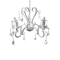 GENERICO - Lampara Colgante Lagrima Blanca Candelabro 5 Brazos