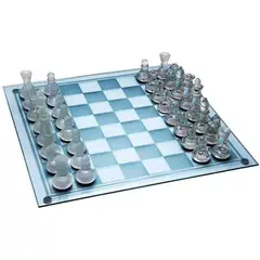 INVENCIBLE - JUEGO AJEDREZ CRISTAL 25X25 CMS NB82