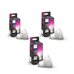 PHILIPS HUE - Pack 3 Ampolletas GU10 White & Color Ambience Zigbee & Bt