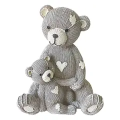 MALLORCA - Figura Decorativa Ositos Family Tejido Gris