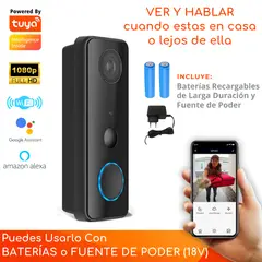 D MOTICA - Timbre Wifi Inteligente con cámara Full HD, Audio y Detección de Movimiento
