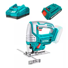 TOTAL TOOLS - Sierra Caladora Inalambrica 20v C5 Hojas Cargador bateria 2ah