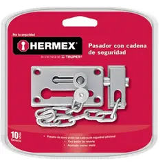 TRUPER - Hermex Picaporte Con Cadena Cromo