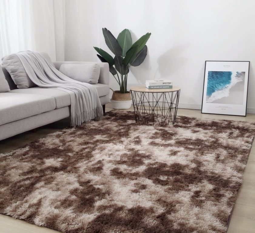 Alfombra Peluda 150cm x 200cm Cafe Jaspeado