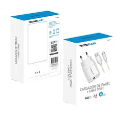 TECNOLAB - Cargador Tipo C Carga Rápida 2.4A Certificación SEC