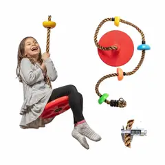 GENERICO - Columpio Circular con Cuerda Para Escalar Trepar - Multicolor