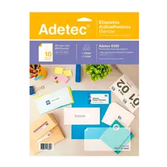 ADETEC - 250 Etiquetas Autoadhesivas Blancas Para Impresoras