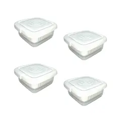 GENERICO - 4 Contenedores alimentos frascos c colador 0.24 L 2440 Blanc.