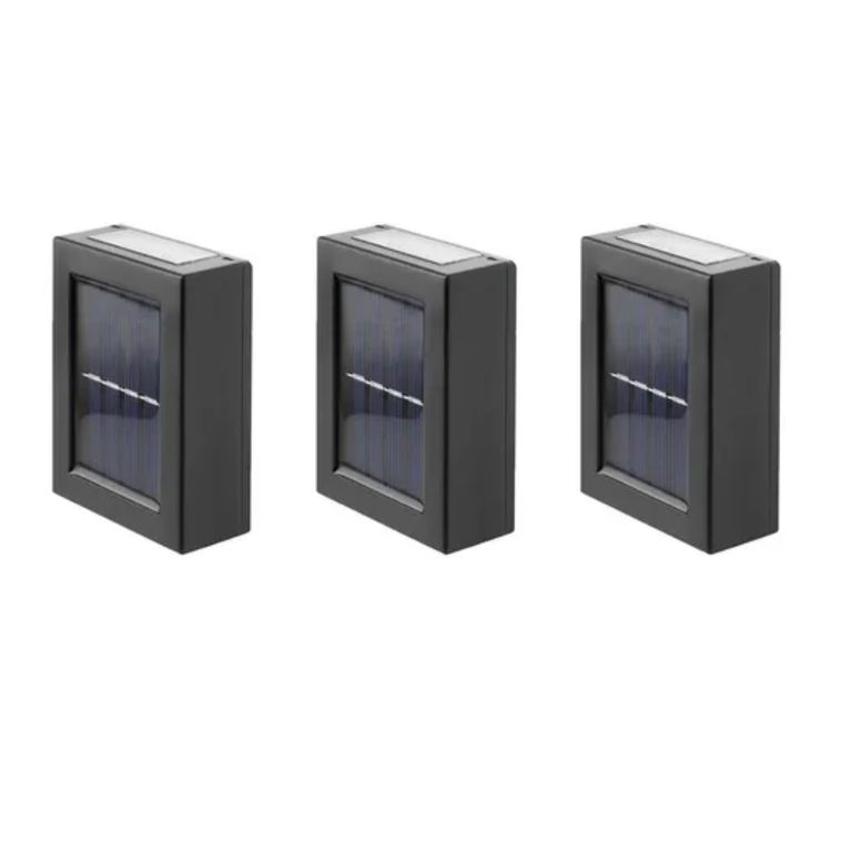 APLIQUE SOLAR LED PARA PARED EXTERIOR PACK 3 UNIDADES