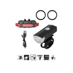 ESHOPANGIE - Set Luces Bicicleta Delantera Y Trasera Recargable Por Usb
