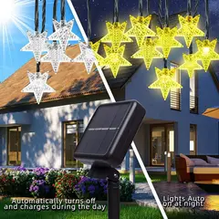 GENERICO - Luces Solares Estrella Decoración Navideña Guirnaldas Calida