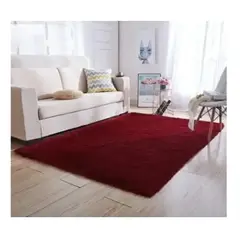 GENERICO - Alfombra peluda tipo Shaggy 240cm x 200cm Burdeo