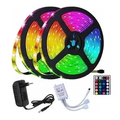 GENERICO - Pack De 2 Tiras Cinta De 300 Led 5mt Multicolores Rgb