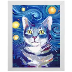 MI ARTE OCIO CONSENTIDO - Pintura por diamante Gato night 30x40 cm incluye marco