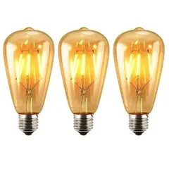 TASBEL - Pack X3 Ampolleta Retro Led Vintage Luz Calida 4w