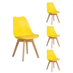 CASA BELLA - Pack 4 Sillas Tulip Eames Dsw AMARILLA
